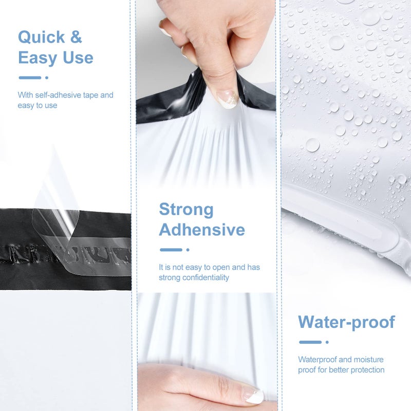 Metronic Poly Mailers 14.5x19 200 Pcs | Large Shipping Bags for Clothing | Strong Adhensive Mailing Bags for Small Business, Shipping Envelopes Bags, Tear-resistant Package Bags White - Image 4